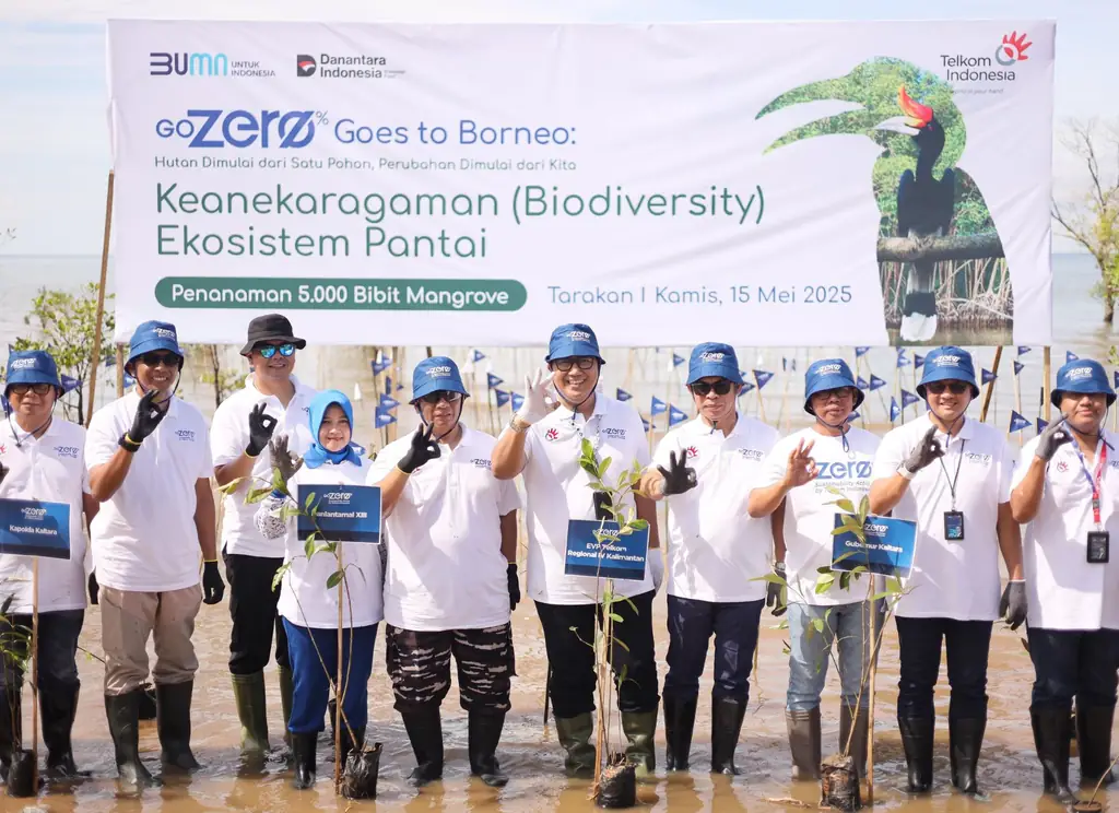 GoZero% Goes to Borneo, Telkom Lestarikan Alam Lewat Aksi Penanaman Ribuan Mangrove di Tarakan